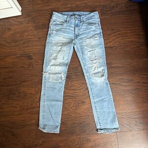 American Eagle Outfitters Light Blue Distressed Jeans